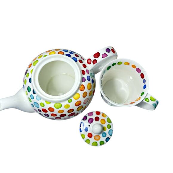 Dunoon “Hot Spots” Teapot (5”) & Mug Set Caroline Bessey Fine Bone China England - Picture 8 of 9